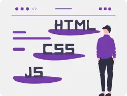 HTML CSS JavaScript logos in browser